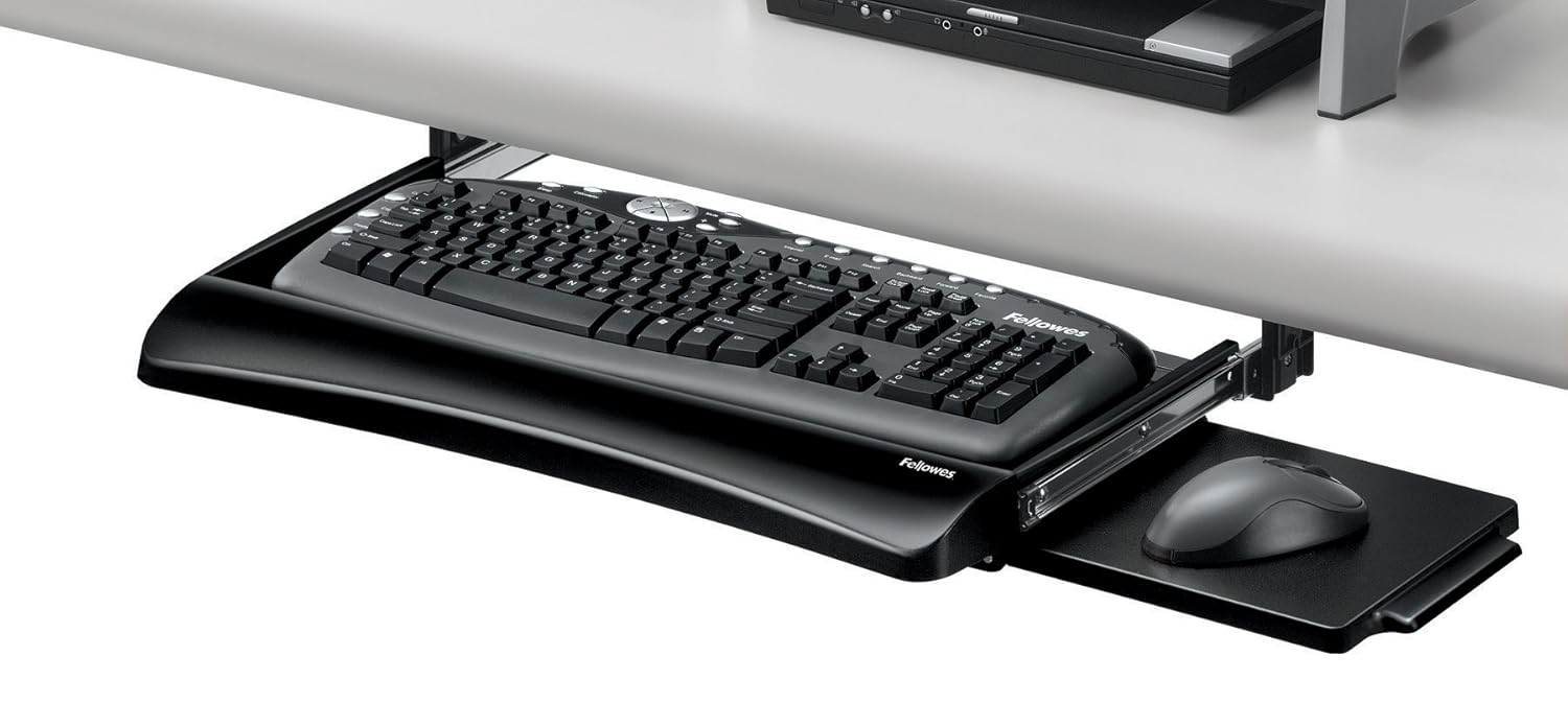 Fellowes Office Suites Underdesk Keyboard Drawer Black Silver