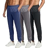Real Essentials 3 Pack: Men's Tricot Active Athletic Jogger - Running Sweatpants Workout Gym with Pockets (Big & Tall)