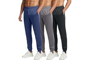 Real Essentials 3 Pack: Men's Tricot Active Athletic Jogger - Running Sweatpants Workout Gym with Pockets (Big & Tall)