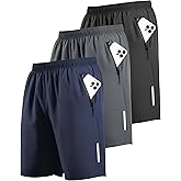 RPOVIG 3 Pack Men's Athletic Shorts Sets 9" Gym Workout Short with Zippered Pockets Running Joggers Basketball Gift