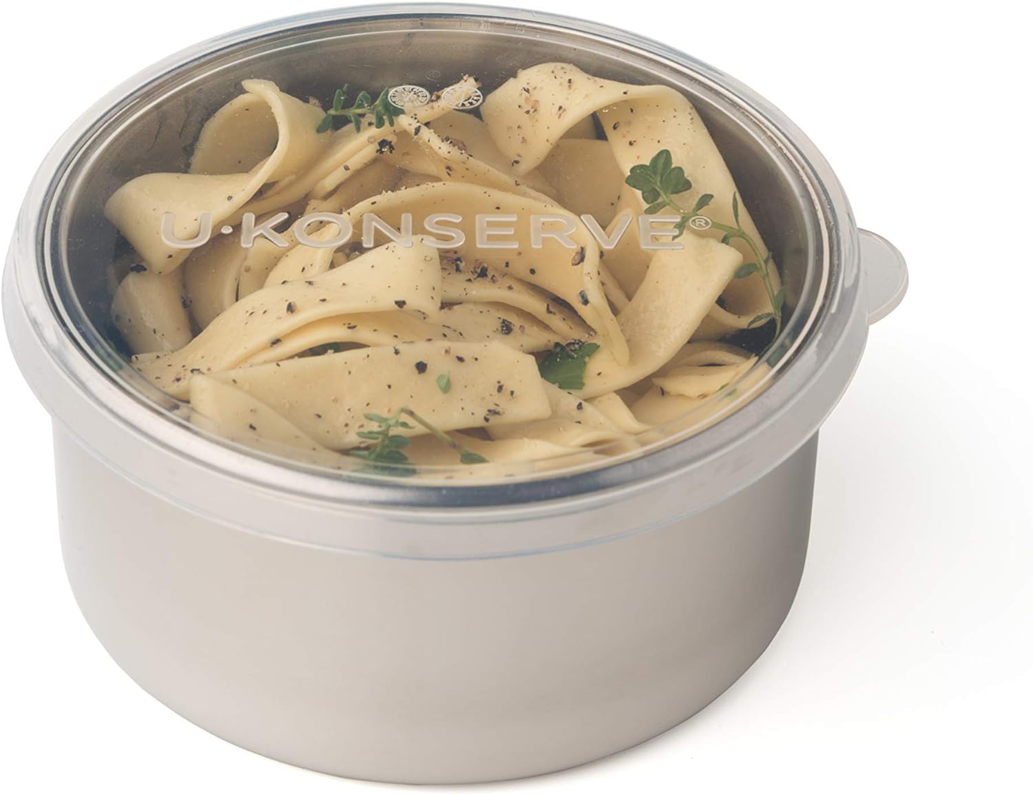 U-Konserve Round Large Stainless Steel Container 16oz - Clear Silicone Lid