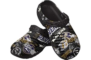 FOCO Men's NFL Team Logo Historic Print Garden Water Sandals Shoes Slipper Clogs with Strap