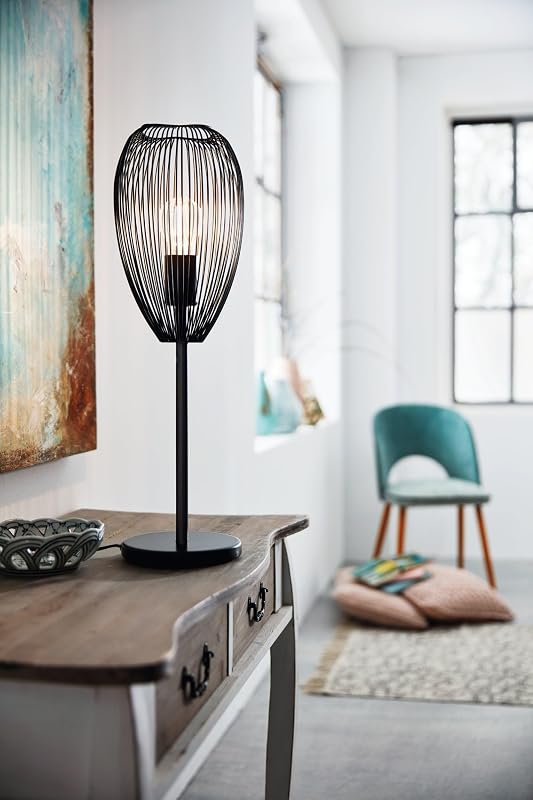 lampada da tavolo Clevedon, lampada moderna a 1 fiamma, luce
