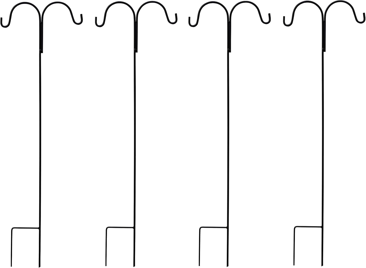 Outdoor Shepherd's Hooks - Gray Bunny 35 inch Black, Solid (Non-Hollow) Single Piece (No Assembly), Strong Premium Metal Hanger for Weddings Plant Baskets Solar Lights Lantern & Mason Jars