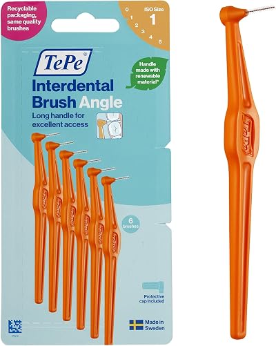 TePe Interdental Brush Angle Orange ISO 1 0.45mm 6pcs Carton Pack
