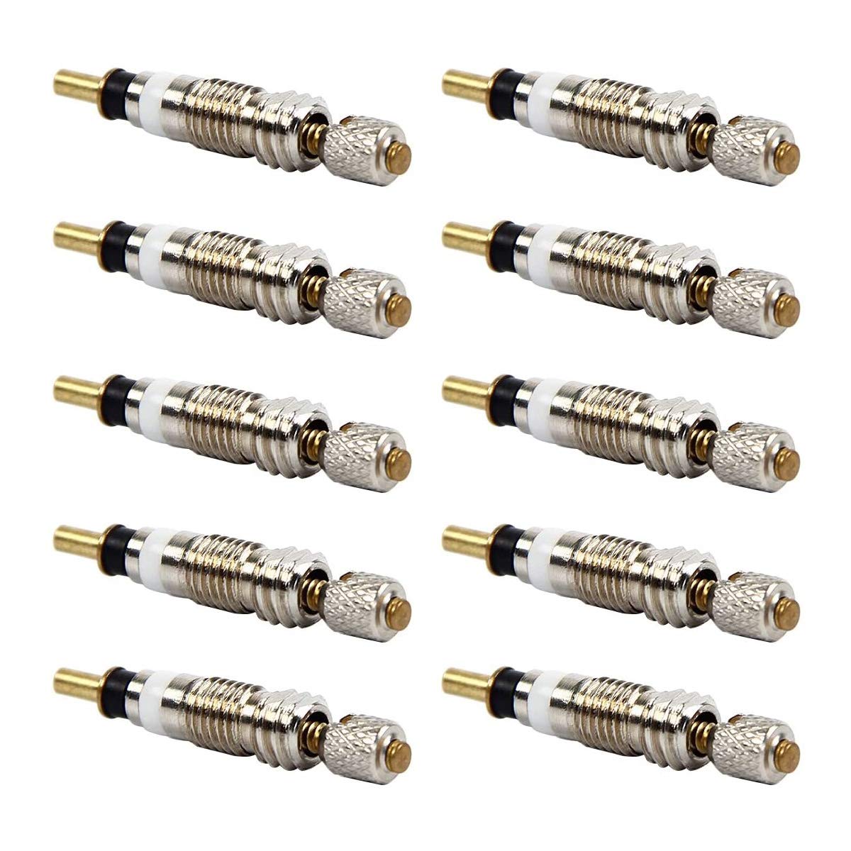 POFET 10pcs Universal Removable Tubeless Presta Valve Cores Silver