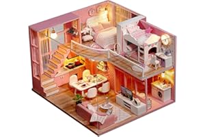 HOMOBABE DIY Miniature Small House Kit for Adults Easy Manual Assembly Creative Mini Apartment Craft Wooden