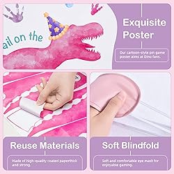 WERNNSAI Pin The Tail on The Dinosaur Game - Girl