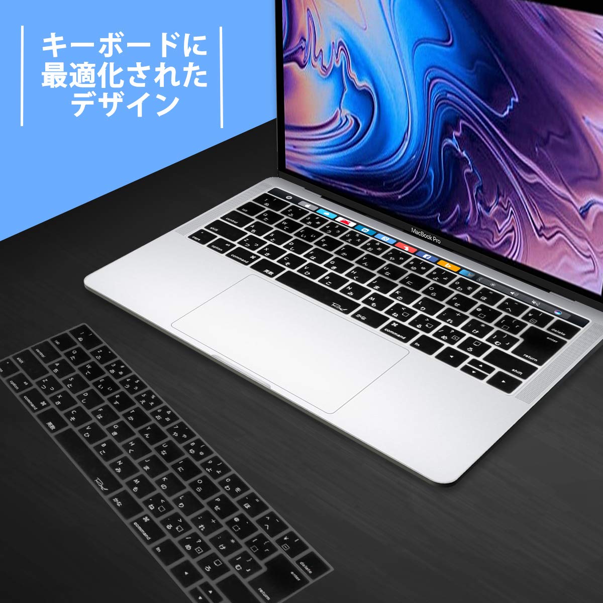 MS Factory MacBook Matte Hard Shell PC Case + Japanese Keyboard Cover (US Layout Not Guaranteed), Original RMC Series Colors, For Apple MacBook Air / Pro / Retina 11, 12, 13, 15 inch, RMC-SETP13T-MBK, blk