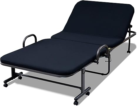 Amazon Co Jp 山善 折りたたみベッド シングル 14段階リクライニング 高床 ベッド下34 取っ手付きで立ち上がりやすい ベッド 組立かんたん ブラック a 1 R S Bk Amazon Co Jp限定 ホーム キッチン