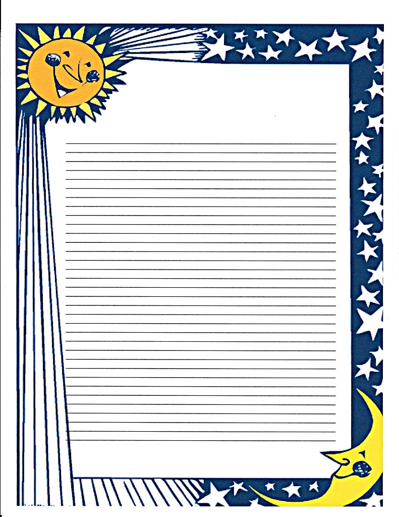 Moon Lined Stationery Paper 26 Sheets 