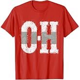 Ohio O-H Vintage Grunge Red Buckeye Home State T-Shirt