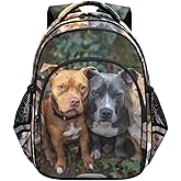 FUQIUMI School Backpack A Groupt Of Pitbulls Laptop Backpacks Kid's Schoolbag Casual Daypack for Teens Girls Boys Toddler,16.9 "
