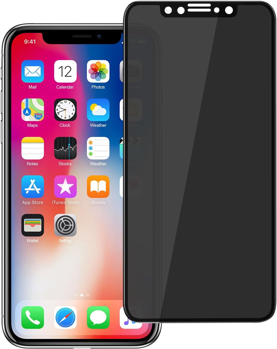 Pueryin iPhone XR Privacy Screen Protector, iPhone XR Premium [3D Curved] [Case Friendly] [Anti-Scratch] 9H Hardness Tempered Glass Film Screen Protector for Apple iPhone XR Black(6.1in)