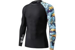 HUGE SPORTS Men's Splice UV Sun Protection UPF 50+ Skins Rash Guard