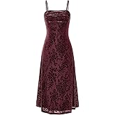 BTFBM Women's Summer Dress Sleeveless Spaghetti Strap Midi Dress Sexy Cowl Neck Floral Cocktail Dress Party Dresses