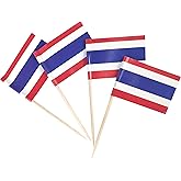 JBCD Thailand Toothpick Flag Thai Mini Small Cupcake Topper Flags, 200pcs