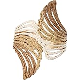 RUOFFETA Raffia Wing Cuff Bracelet for Women, Colorful Angel Wing Bangle Wide Chunky Wrist Cuff Bracelet