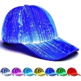 YouRfocus LED Hat Light Up Baseball Cap - USB Charging Fiber Rave Hat with 7 Colors Glow in The Dark Party Flashing