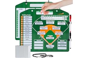 LYINGFISH Magnetic Baseball Lineup Board，Baseball Lineup Cards Baseball Lineup Board For Dugout Baseball Accessories 40 Sheets Lineup Cards Baseball Clipboard for Coaches Baseball Coaching Accessories