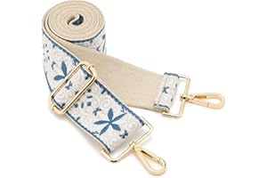 ZOOEASS Wide Shoulder Strap Adjustable Replacement Belt Guitar Style Crossbody Bag Handbag Strap Multicolor Canvas Straps