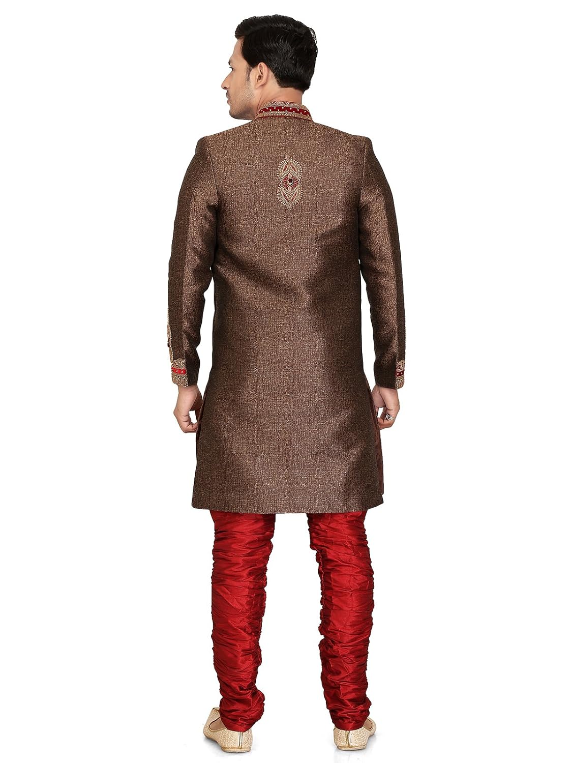 a.b.c. garments brown jute brijesh sherwani for men