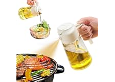 YARRAMATE Oil Sprayer for Cooking, 2 in 1 Olive Oil Dispenser Bottle for Kitchen, 16oz/470ml Premium Glass Oil Bottle, Food-g