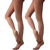 MANZI Convertible Dance Tights Adult Women Pro Transition Ballet Tights Ultra-Soft Pack of 2