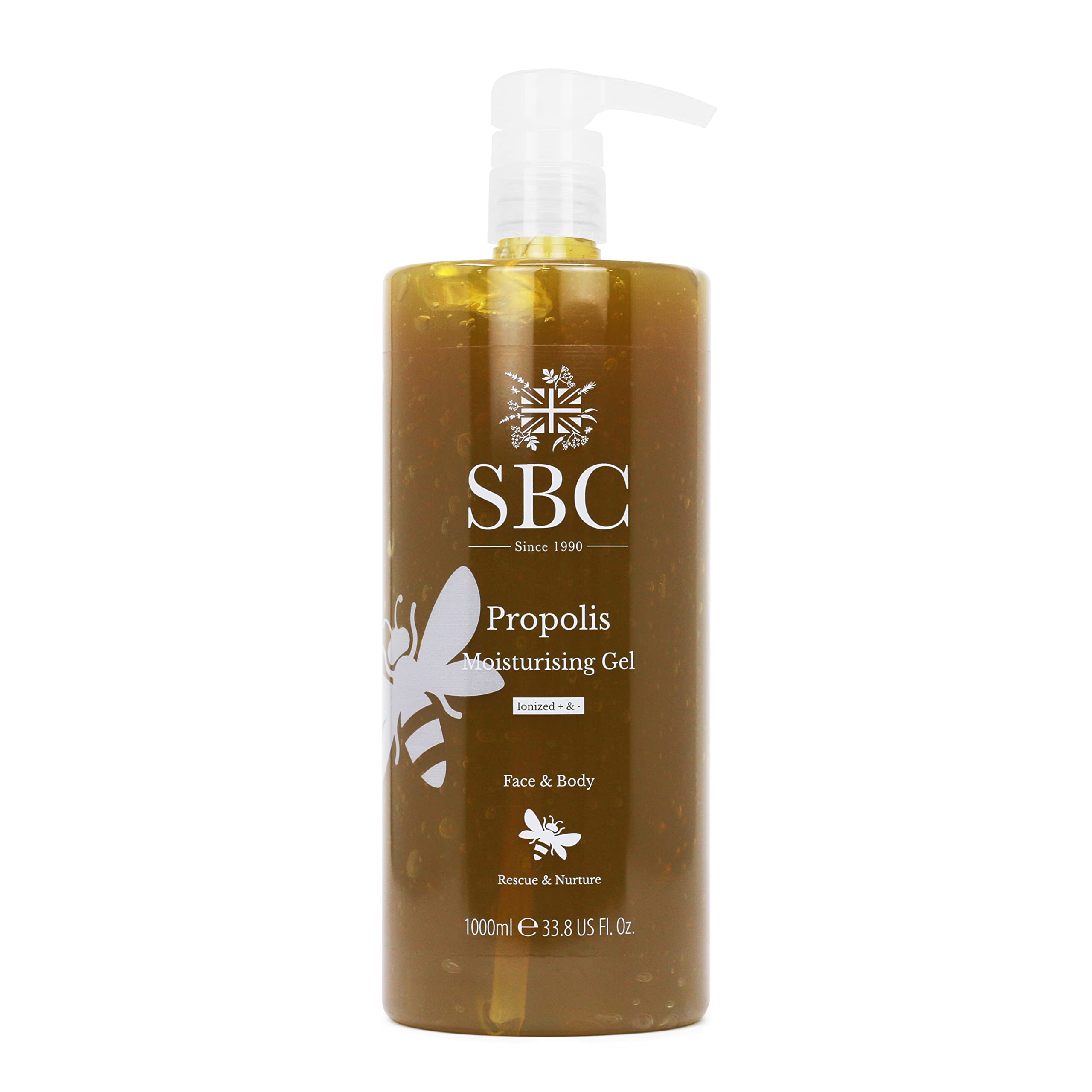 SBC Skincare Propolis Moisturising Gel – 1000ml | Lightweight Propolis Gel Moisturiser For Face And Body | Nurturing Propolis Gel For Irritated Or Sensitive Skin