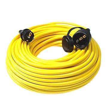 as - Schwabe Verlängerungskabel 50 m – 220-230 V, 16 A Schuko / Euro-Stecker – Stromverlängerungskabel für Baustelle und Gart