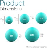Core Balance Anti Burst Gym Ball 45-85cm with Hand Pump Teal 75cm view 6