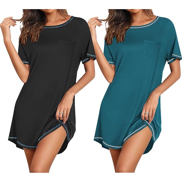 SHEKINI Pijama Mujer Cómodos Camisón De Manga Corta Camisones Para