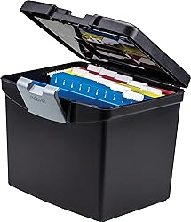 Storex Portable File Box with Organizer Lid