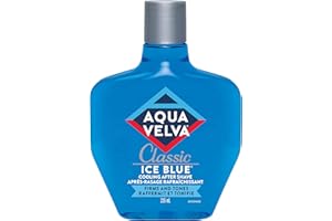 Aqua Velva After Shave, Classic Ice Blue, Soothes, Cools, and Refreshes Skin, 235 mL