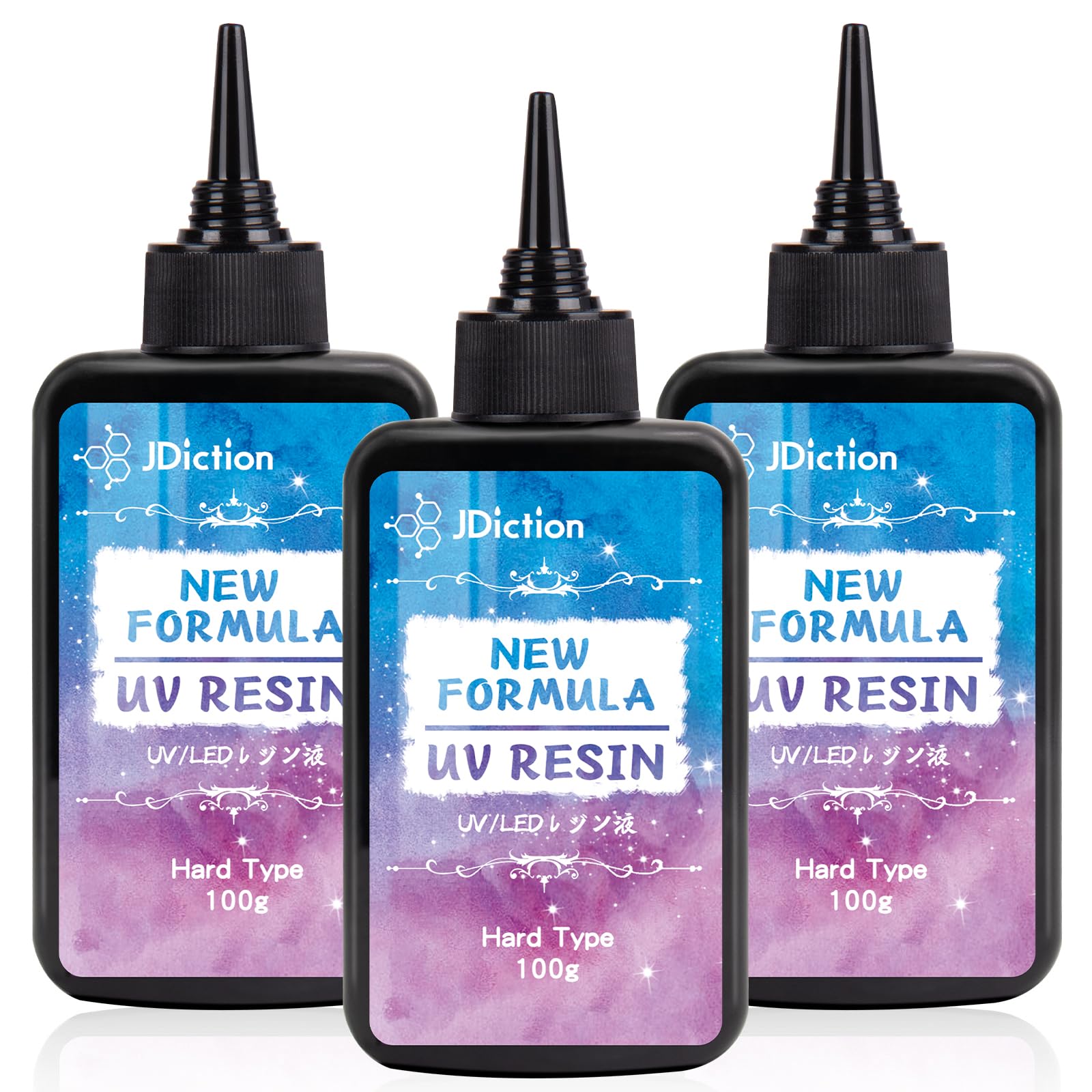 JDiction UV Resin 300g, Super Crystal Clear UV Resin Solar Cure Sunlight Activated Hard Resin Kit for Jewelry Making, Casting and Coating, DIY Crafts