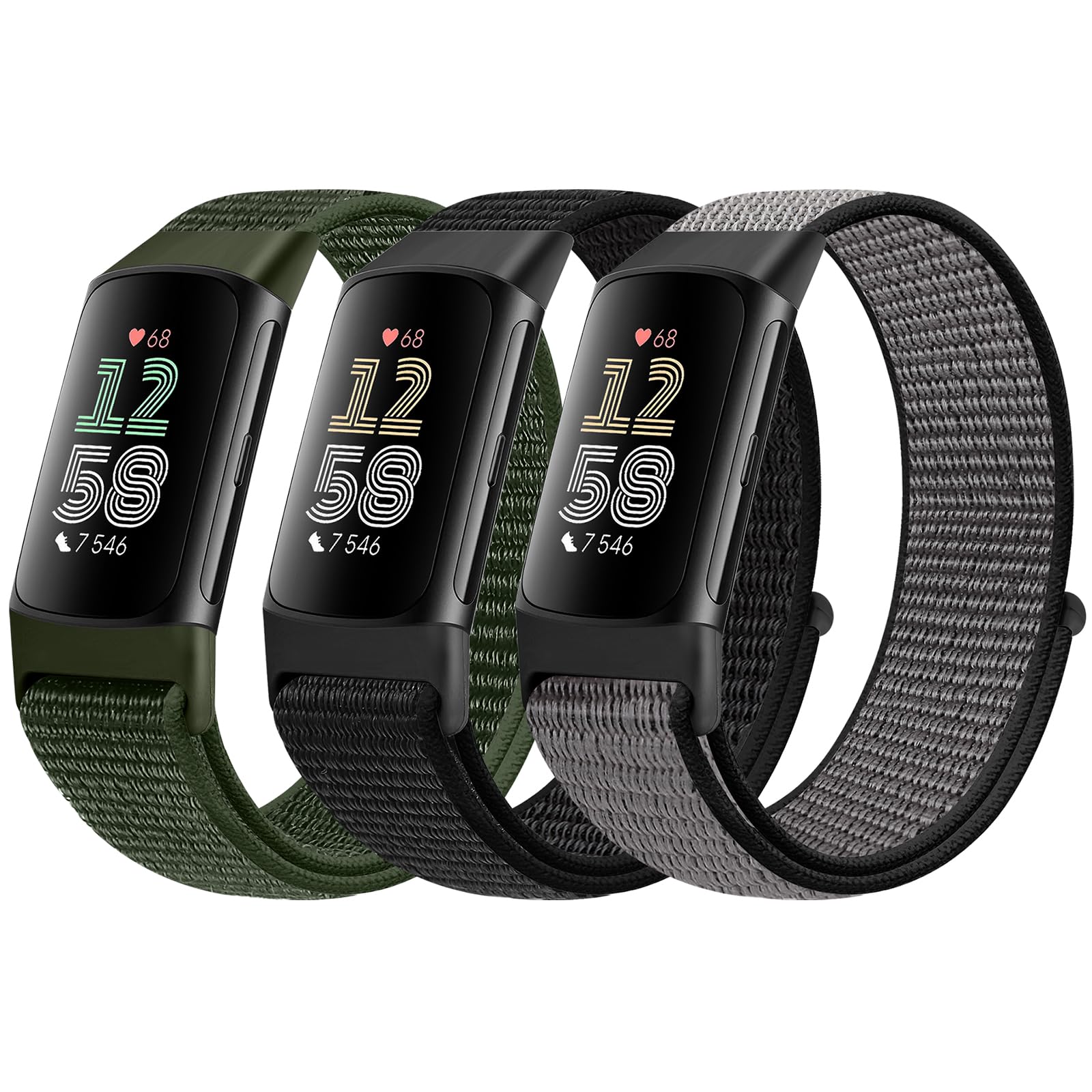 Photo 1 of AVOD Sport Loop Nylon Watch Bands Compatible with Fitbit Charge 6/Charge 5 for Women Men, Adjustable Breathable Replacement Soft Nylon Loop Wristband for Fitbit Charge 6/Fitbit Charge 5