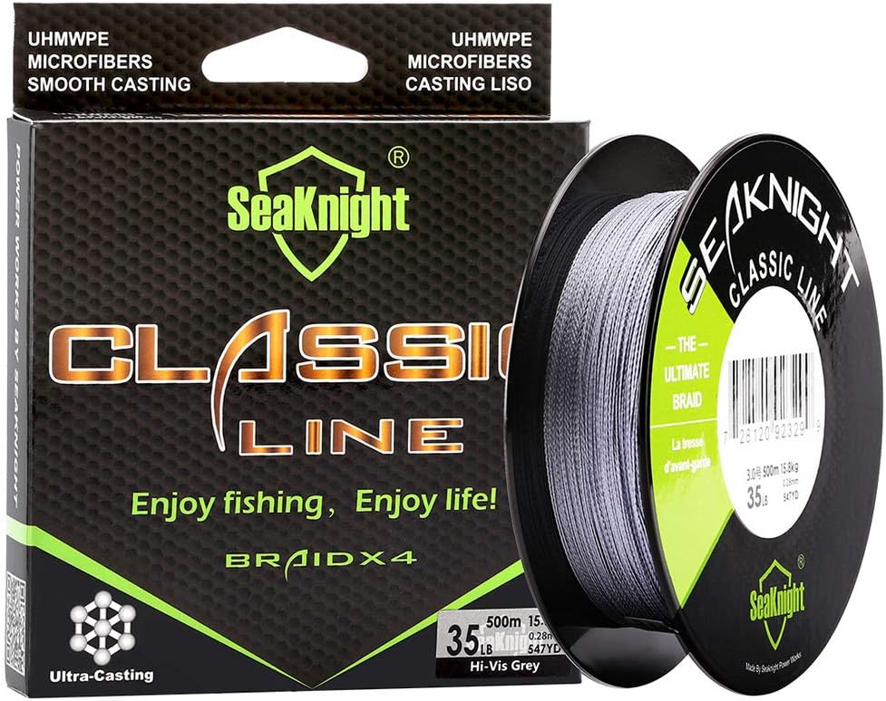 Seaknight Classic 4 Strands Braided Fishing Line 300M/500M Braided Line Thinner,Stronger and Smoother Fishing Line 6-80 Lbs