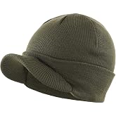 Home Prefer Men's Winter Beanie Hat with Brim Warm Double Knit Cuff Beanie Cap Watch Radar Hat