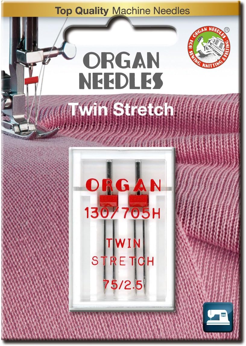 OrganNeedles # 75/2.5 Twin Stretch x 2 Needles