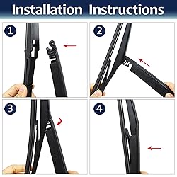 X AUTOHAUX Rear Windshield Wiper Blade Arm Set for