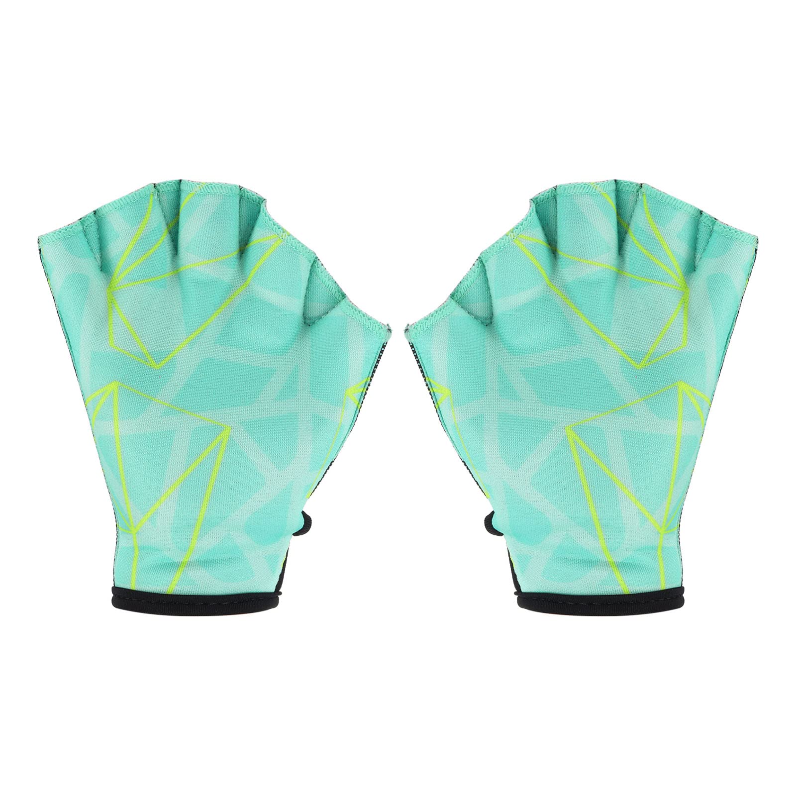 PATIKIL Webbed Swim Gloves, Swimming Aquatic Gloves Printing Water Resistance Training Accessories for Swimming and Diving, M, Light Green