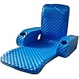 TRC Recreation Folding Baja Floating Swimming Pool Lake Portable Water Lounger Comfortable Recliner Chair with 2 Armrests Cup Holders