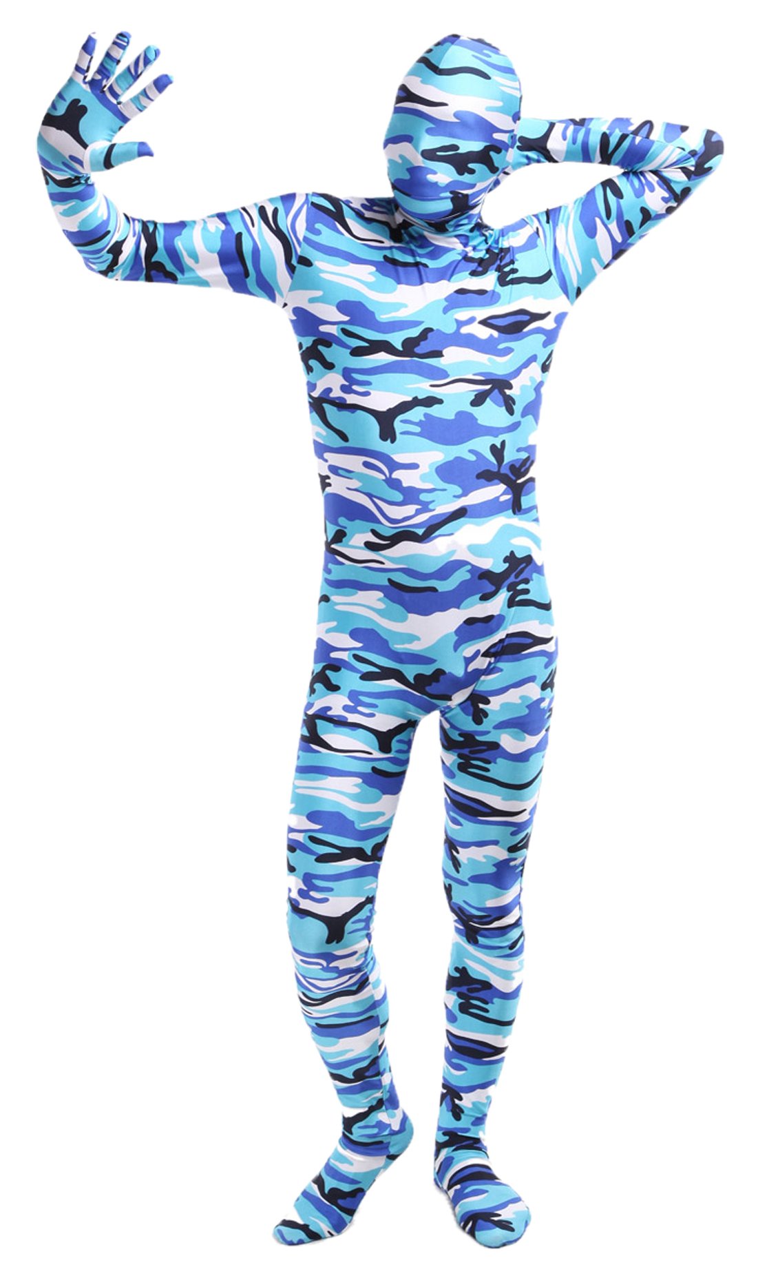 Ensnovo Adult Lycra Spandex Camouflage Full Body Zentai Suit Costume