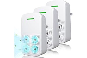 Plug In Air Purifier (3 Pack), Air Ionizers for Home, Air Freshener for Pet Odor, Kitchen Odor, Dust, Smoke Smell (White)