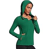 PINSPARK Women's UPF 50+ Sun Protection Hoodie Jacket Lightweight Full Zip Athletic Jacket Long Sleeve Shirt with Pockets