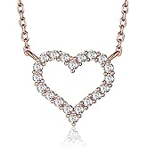 MomentWish Initial Necklaces for Women, Birthday Gifts for Wife, 0.285 Carat Moissanite Heart Necklace, 925 Sterling Silver Letter Necklace, Christmas Anniversary Valentine's Day Gifts for Her