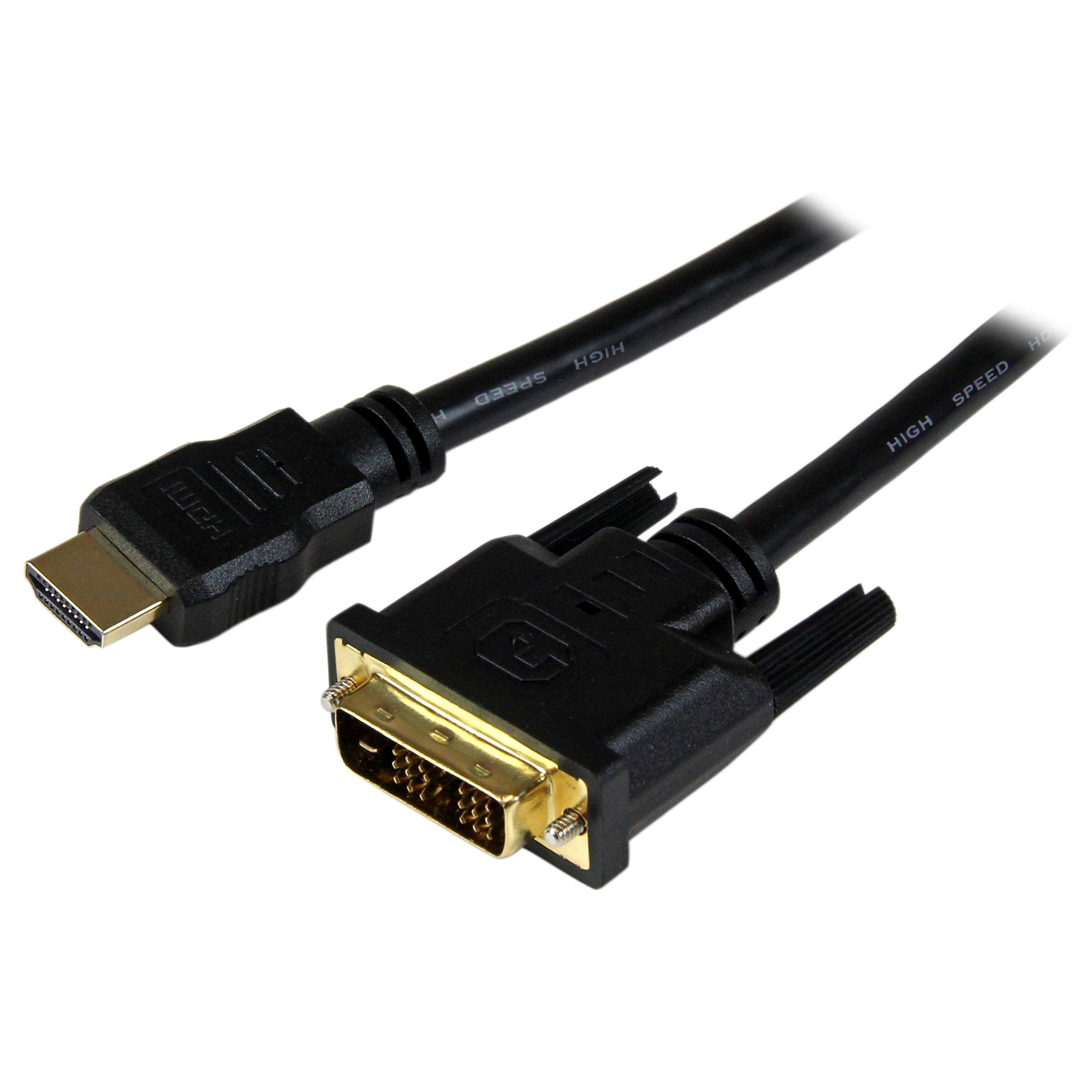 StarTech.com 1.5m HDMI to DVI-D Cable - HDMI to DVI Adapter / Converter Cable - 1x DVI-D Male 1x HDMI Male - Black 1.5 meters, 5 ft (HDDVIMM150CM)
