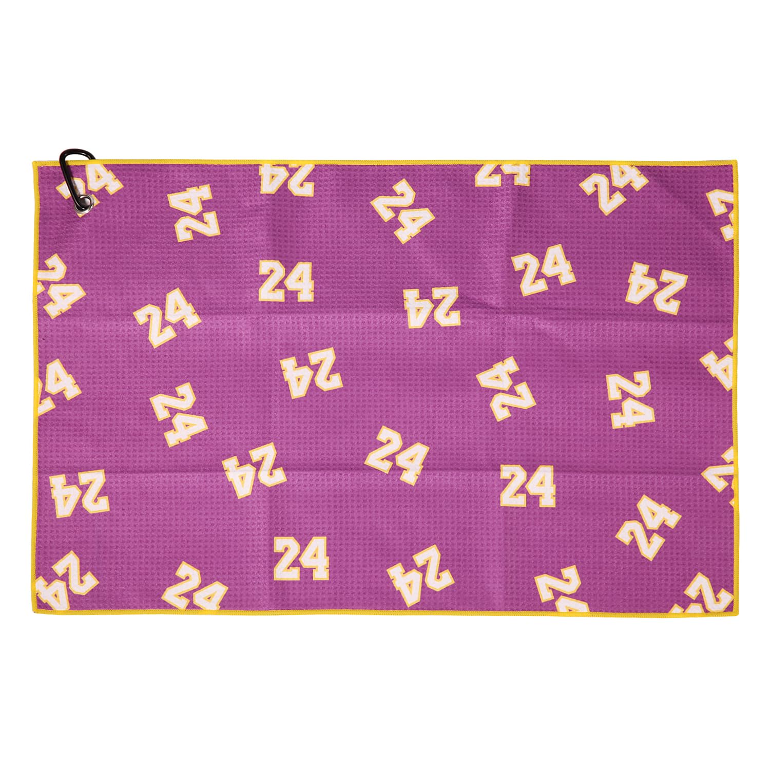 SHABIER Golf Towel with Number Design Golf Microfiber Waffle Pattern Golf Towel (Purple with Number 24)