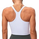 Lavento Women's Racerback Sports Bras Yoga Crop Top with Built in Bra