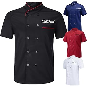 Custom Embroidered Chef Coat – Personalized Name for Men & Women, Professional Hotel Kitchen Uniform, Unisex Catering Apparel